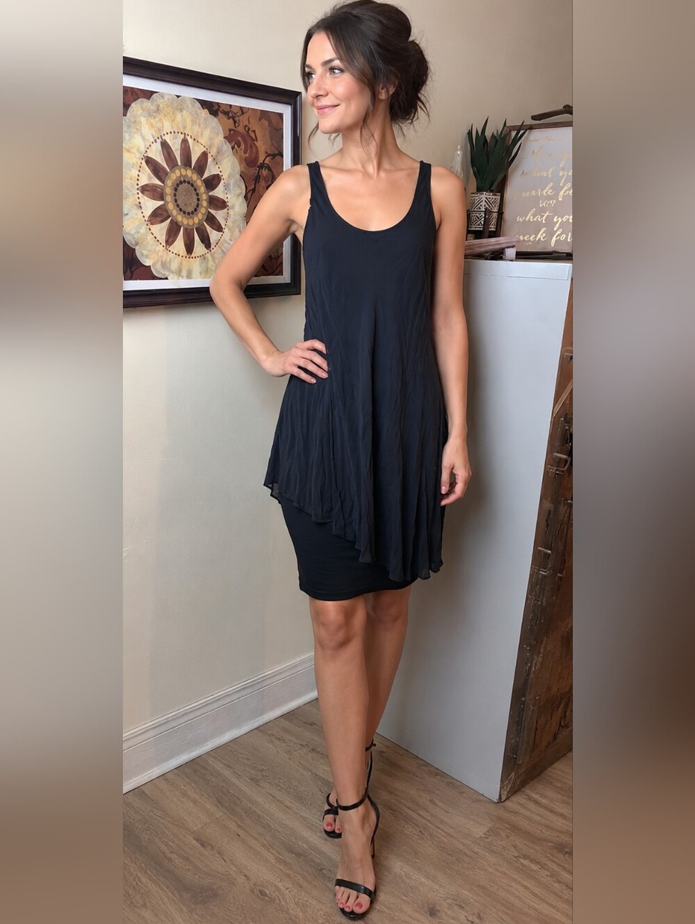 Alice And Olivia Asymmetrical Silk Overlay dress S